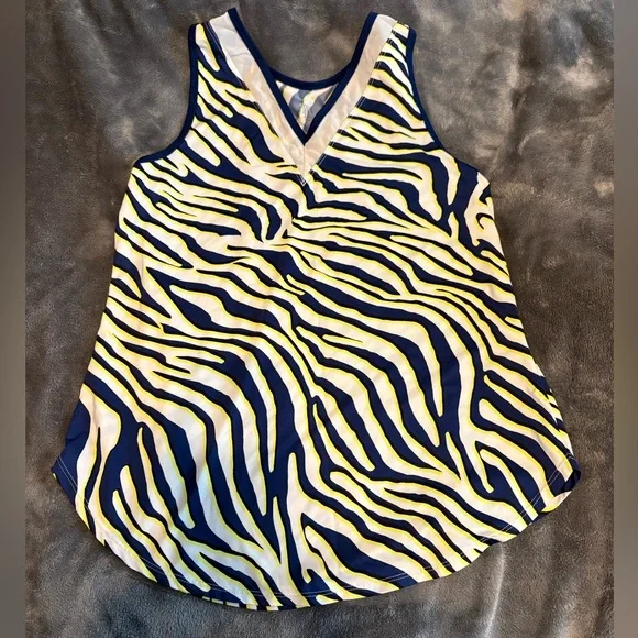 TAIL Women’s athletic Maya Tank - Lemon Zebra - Picture 2 of 3